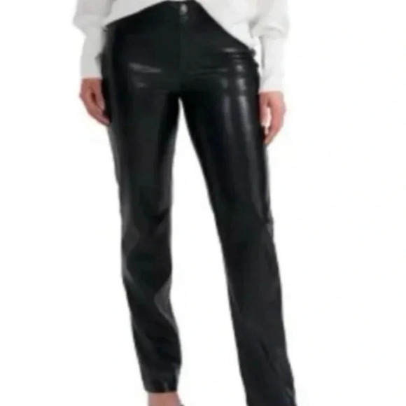 NWT Joie Black Faux Leather Pants Limited Edition Size 10 - Picture 4 of 12